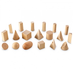 수지원에듀마트,[에듀카코리아] 나무 입체도형 모형 Wood Geometric Solids, Set of 19